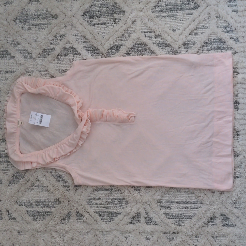NWT J. CREW LIGHT PINK Sleeveless Ruffle Top XS